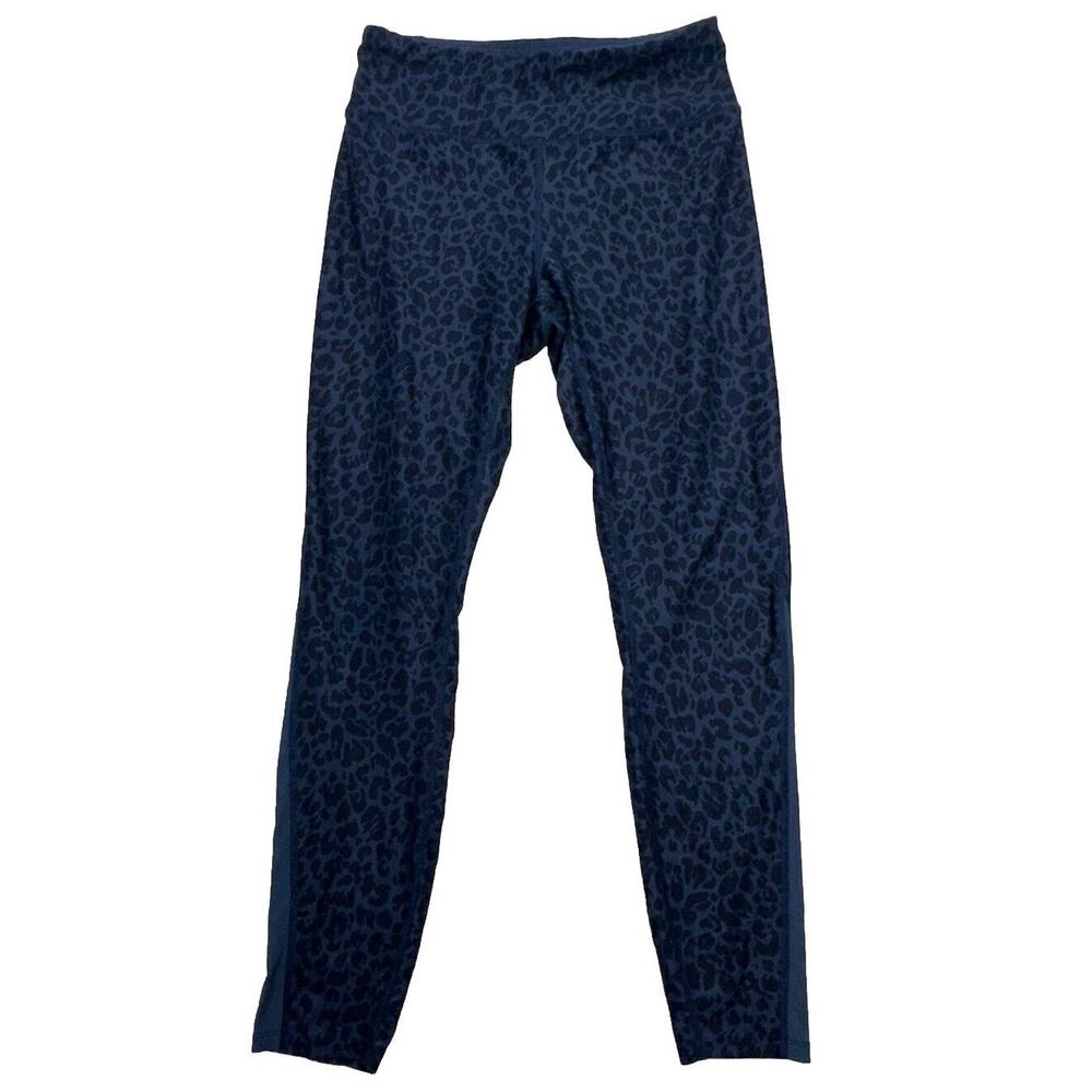 Juicy Couture Leggings Womens Medium Gray Blue Leopard Sport Athleisure Y2K